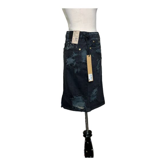 Ksubi black high & wasted jean mini skirt size 25 - 0 - Picture 2 of 15
